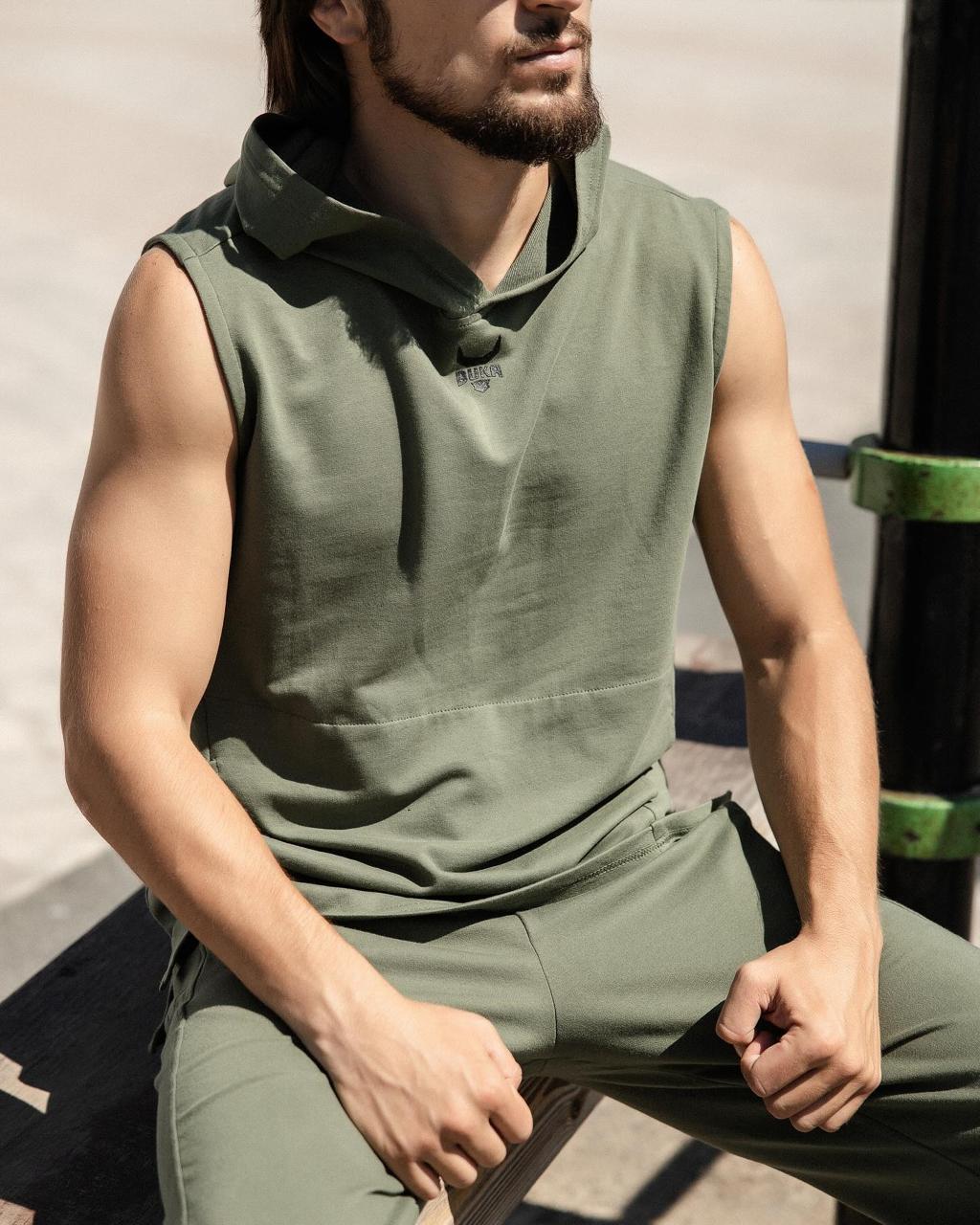 BUKA Green Oversized Hooded Tank