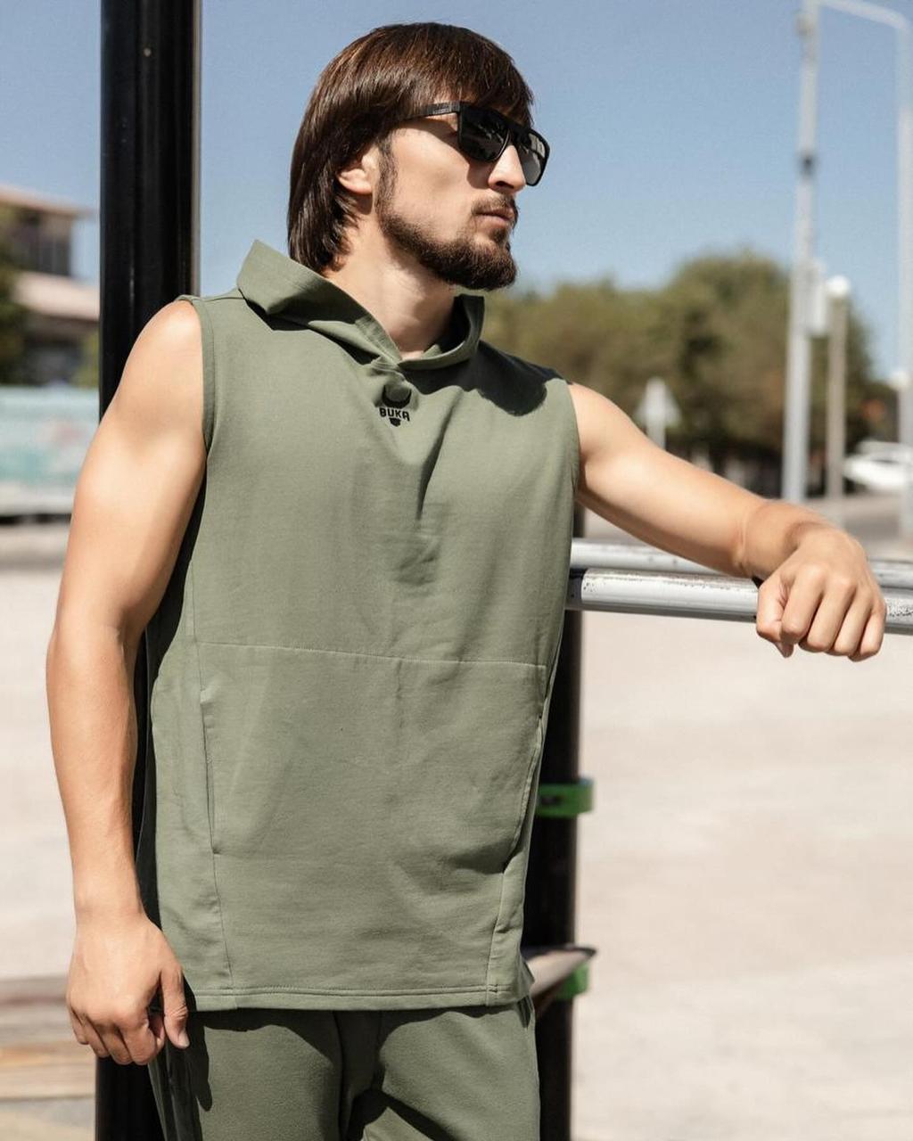 BUKA Green Oversized Hooded Tank
