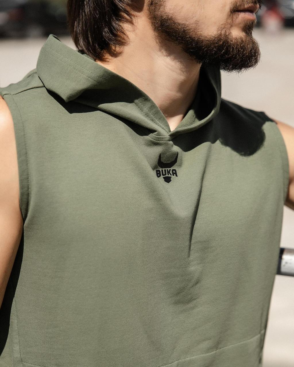 BUKA Green Oversized Hooded Tank